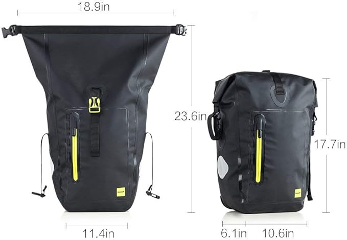Rhinowalk 25 Liter Waterproof Bike Pannier Bag- Cargo Rack Saddle Bag Shoulder Bag Laptop Pannier Bag