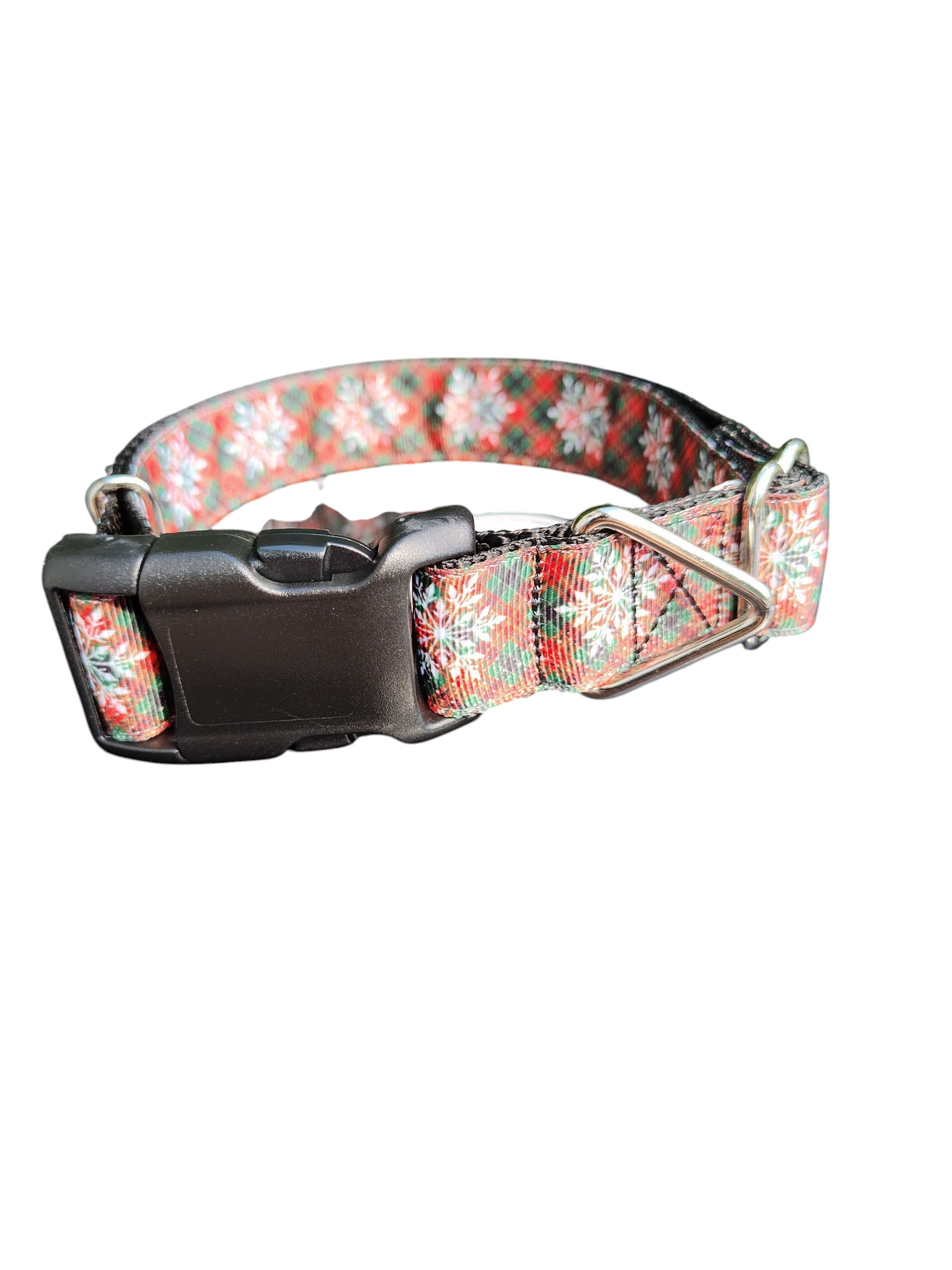 Snowflake Tartan Plaid Nylon Dog Collar
