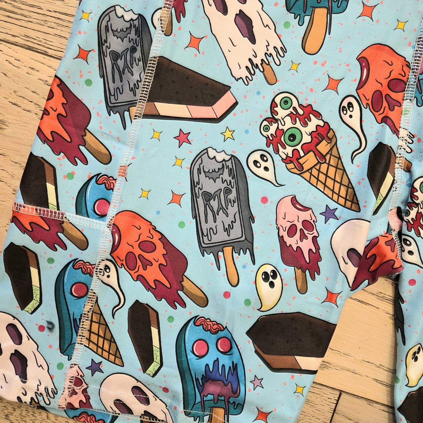 Monster Ice Cream Capris, Leggings & Biker Shorts (Exclusive) - High-quality Handcrafted Vibrant Leggings