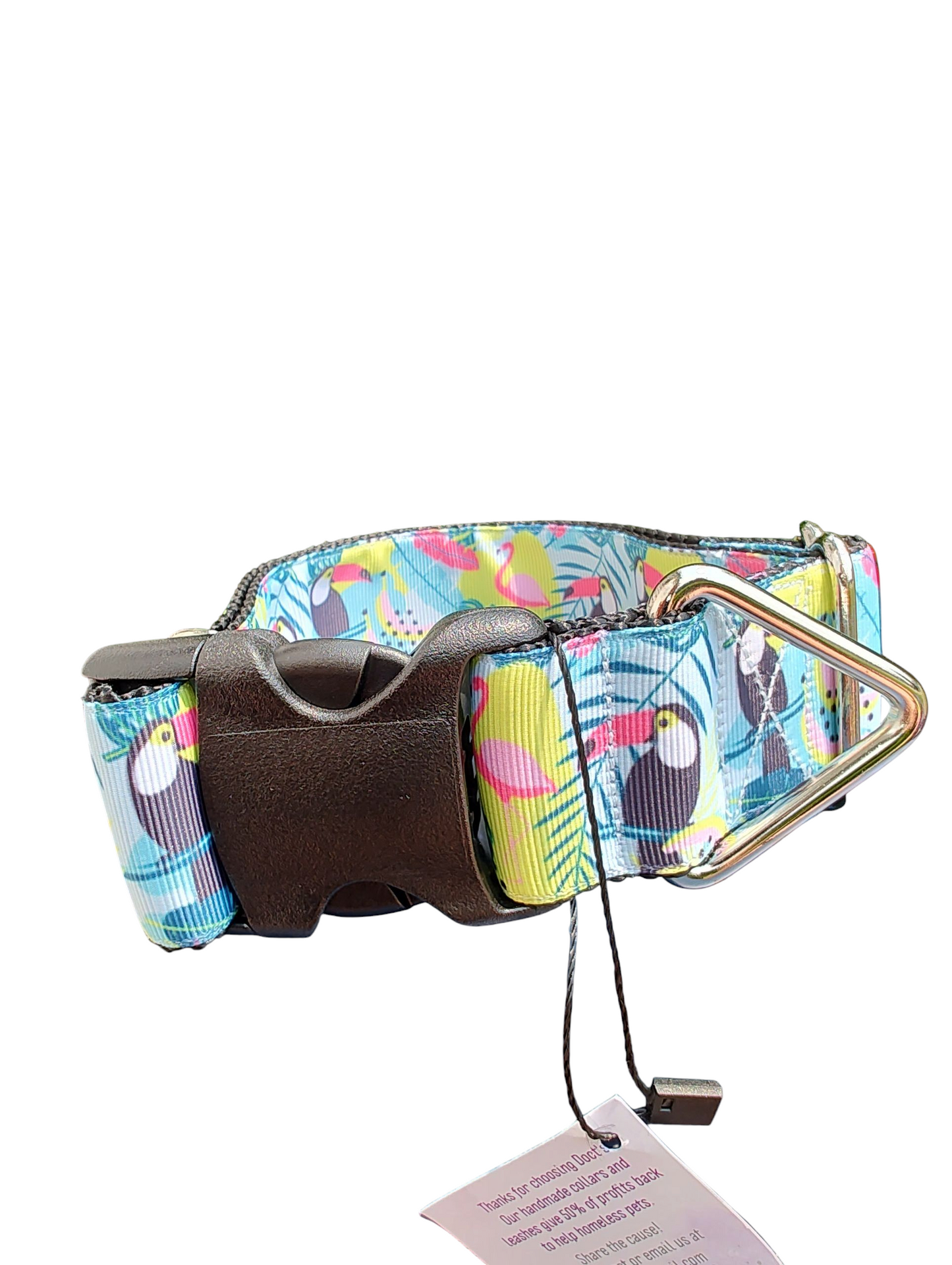 1.5" Wide Tropical Toucans Nylon Dog Collar