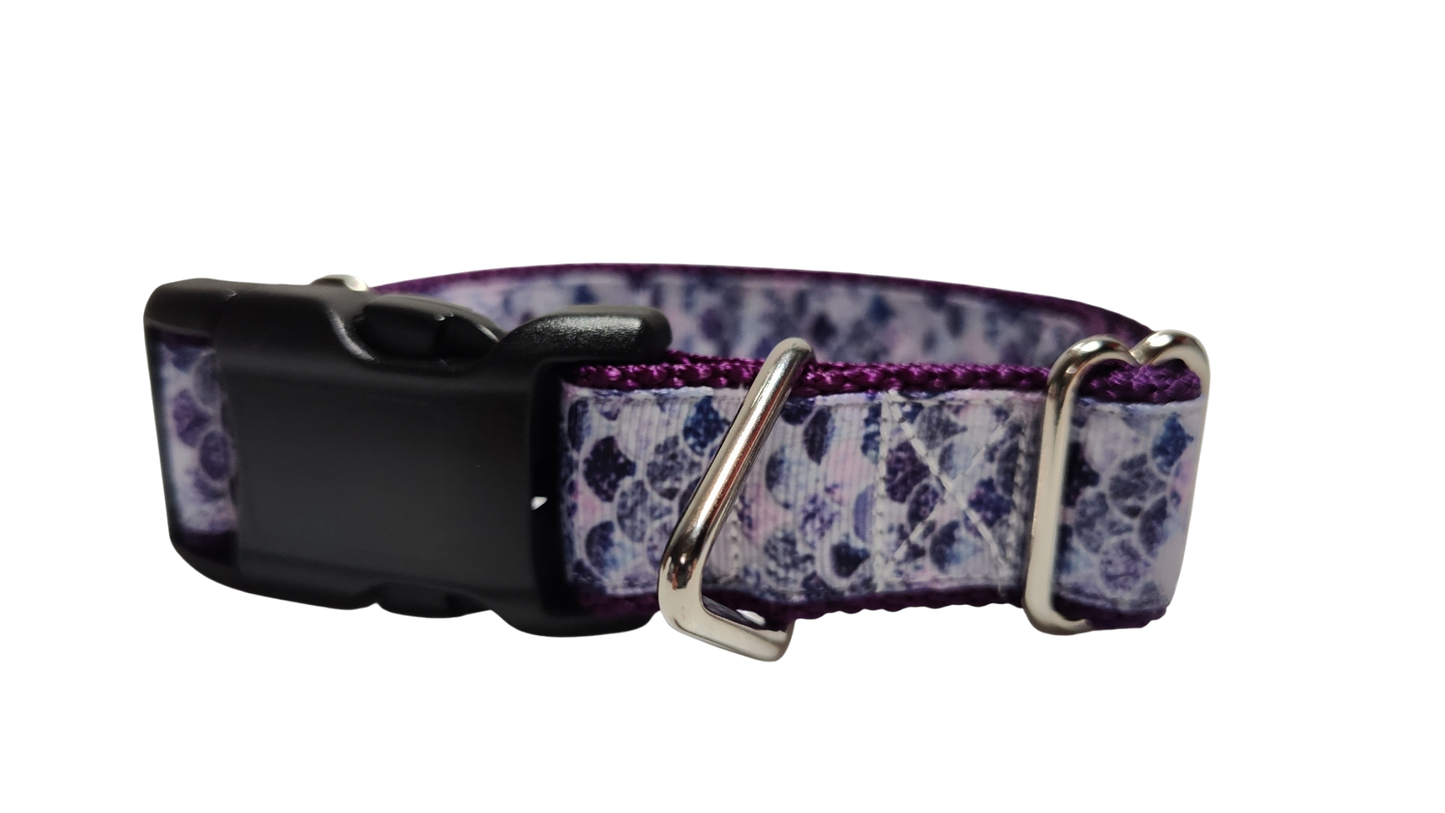 Purple Scales Nylon Dog Collar