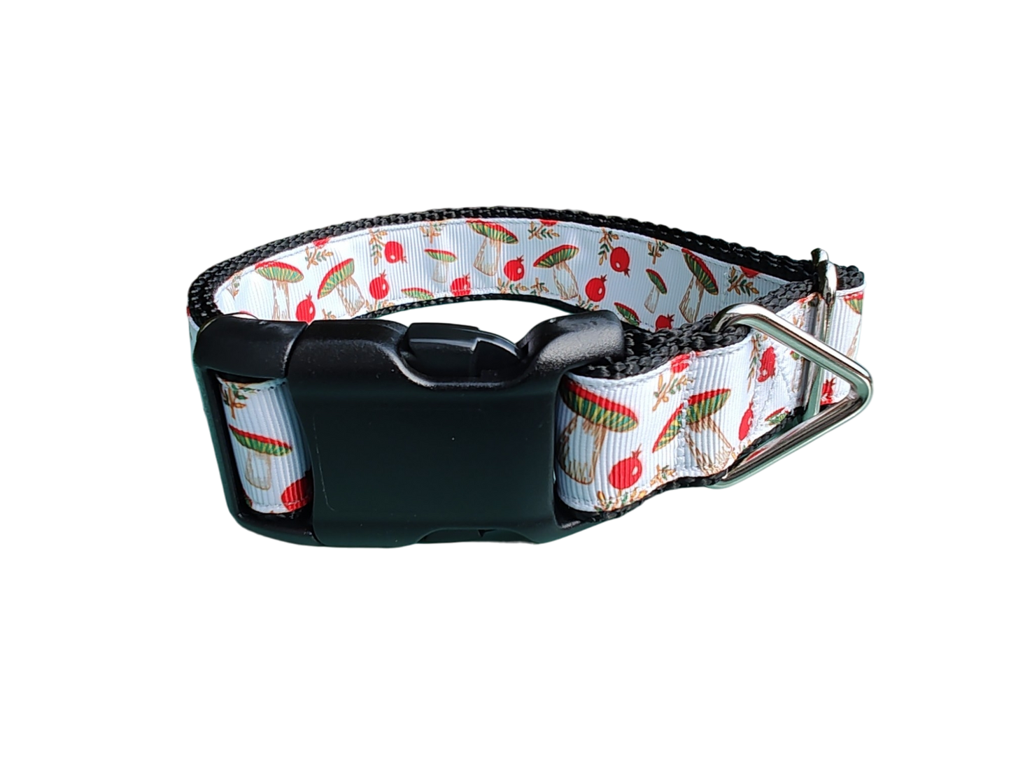 Mushrooms and Berries Nylon Dog Collar