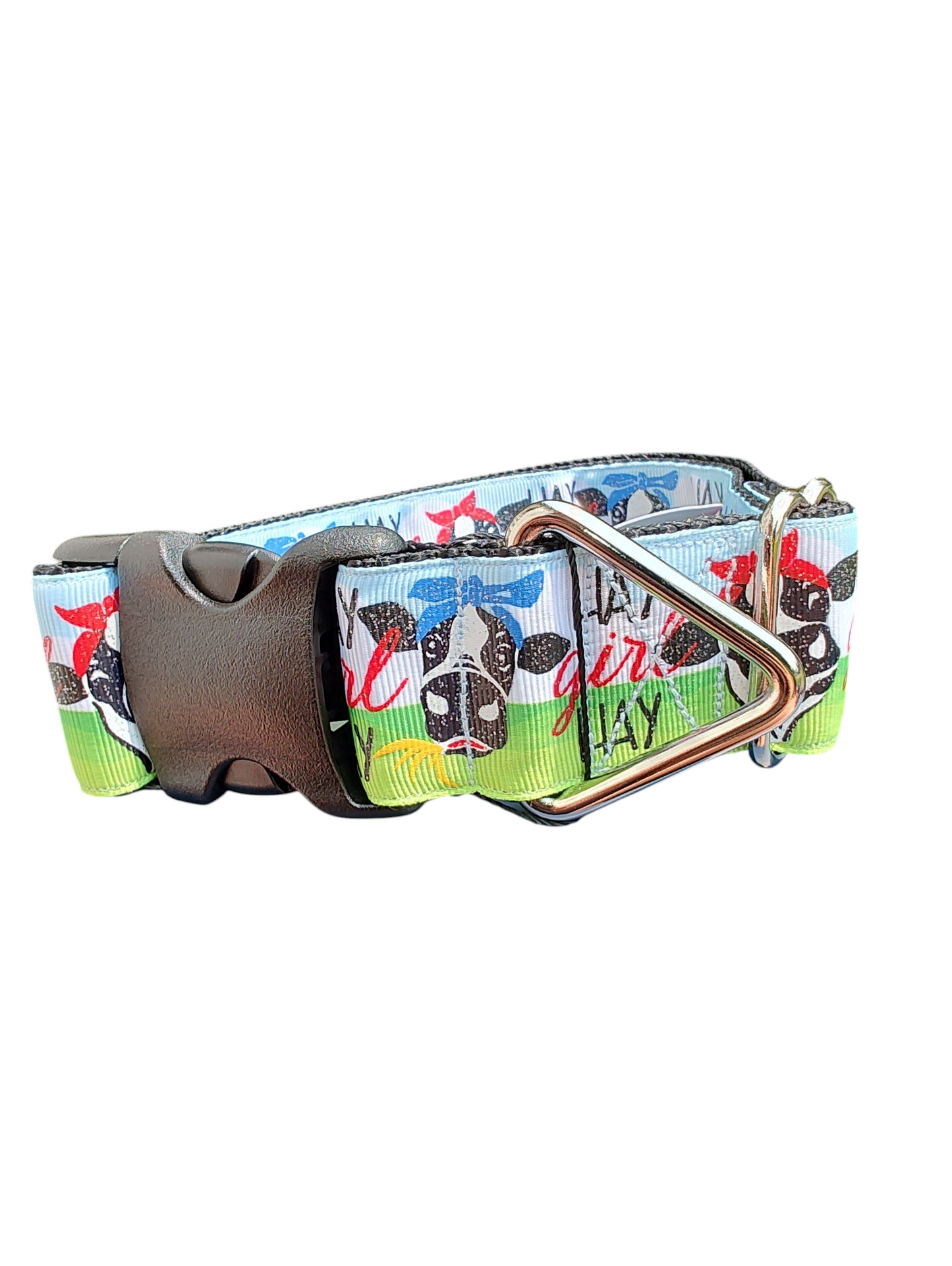 1.5" Wide Hay Girl Hay Cow Nylon Dog Collar