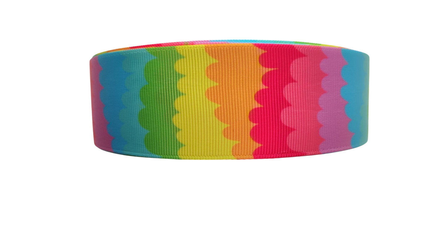 1.5" Wide Rainbow Ripple Nylon Dog Collar