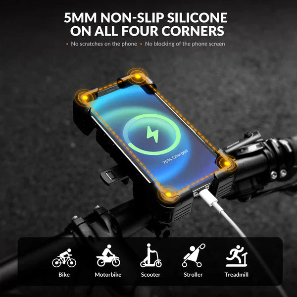 ROCKBROS Bike Phone Holder Mount Clamp 360 Rotatable Motorcycle Mount - Triathlete Store