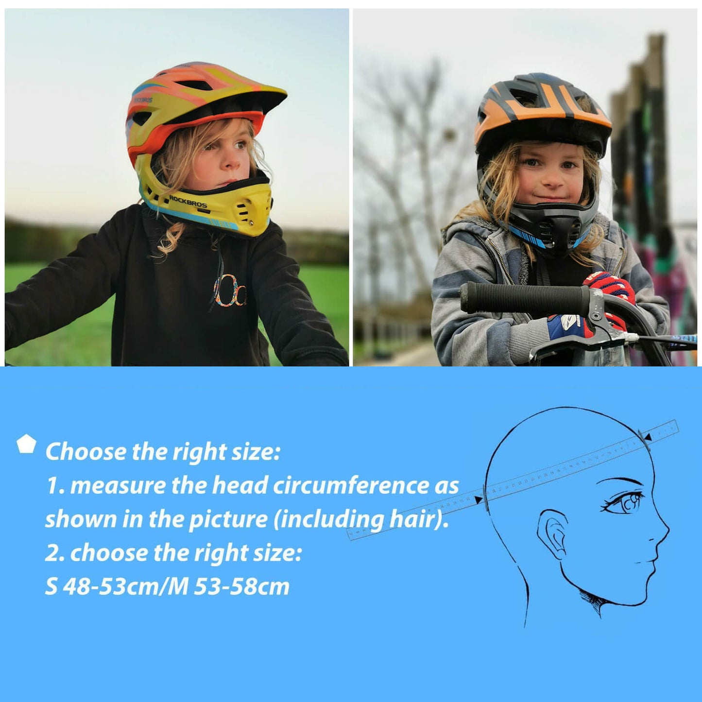 Kids Bike Helmet Full Face Safety Helmet