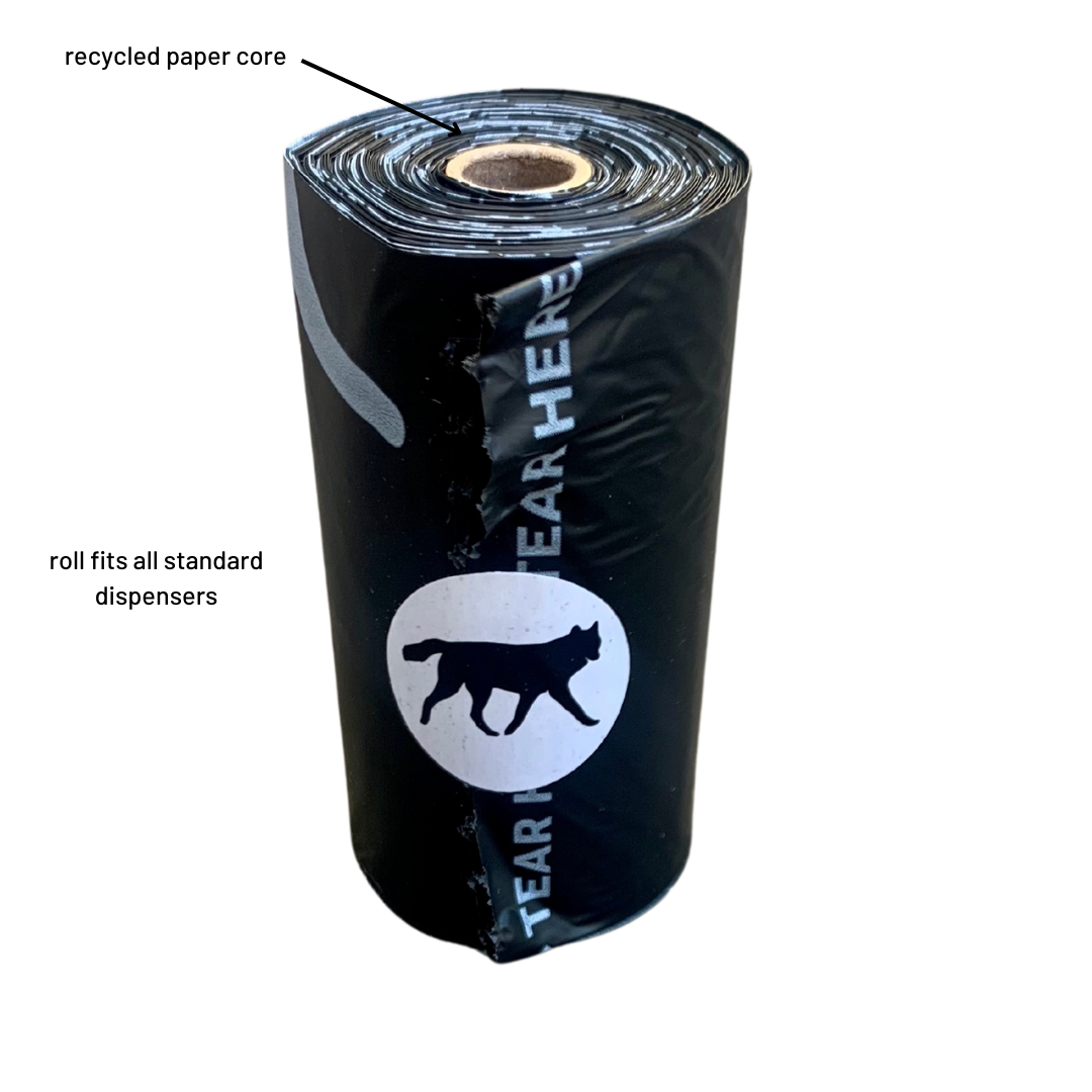 Compostable Dog Poop Bags + Bamboo Dispenser