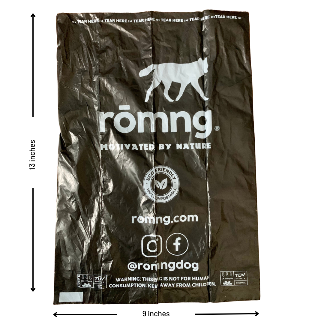 Compostable Dog Poop Bags + Bamboo Dispenser