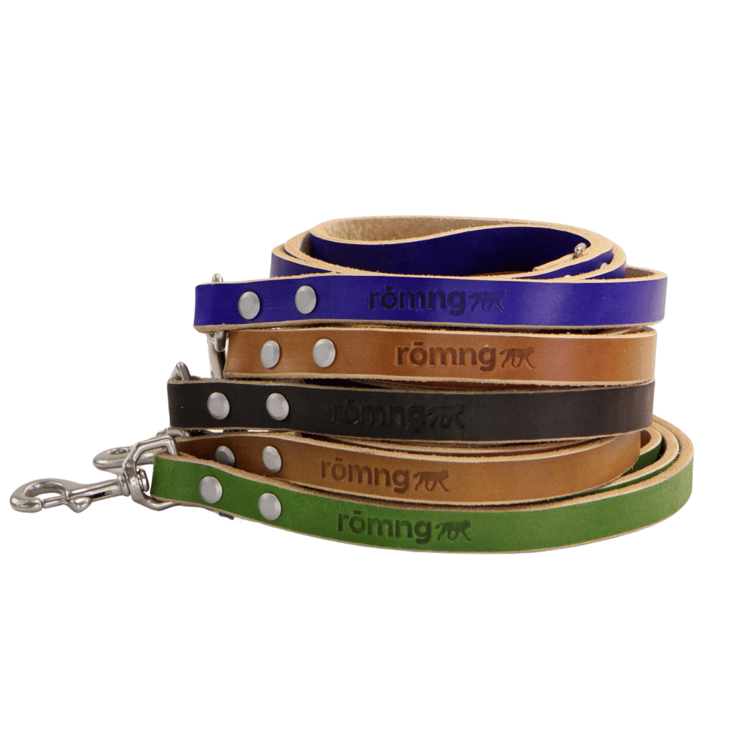 48" Genuine Leather Dog Leashes - Made in USA