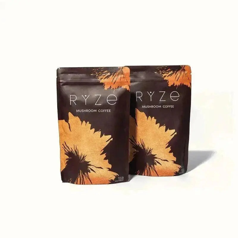 RYZE Mushroom Coffee Pack of 2 | 6 Adaptogenic Mushrooms | Organic | Instant Coffee | MCT Oil | Better Energy, Focus, Digestion, Immunity | Cordyceps, Lion’s Mane, Shiitake, Reishi, Turkey Tail, King Trumpet
