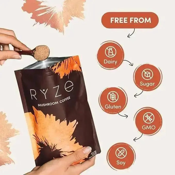 RYZE Mushroom Coffee Pack of 3 | 6 Adaptogenic Mushrooms | Organic | Instant Coffee | MCT Oil | Better Energy, Focus, Digestion, Immunity | Cordyceps, Lion’s Mane, Shiitake, Reishi, Turkey Tail, King Trumpet