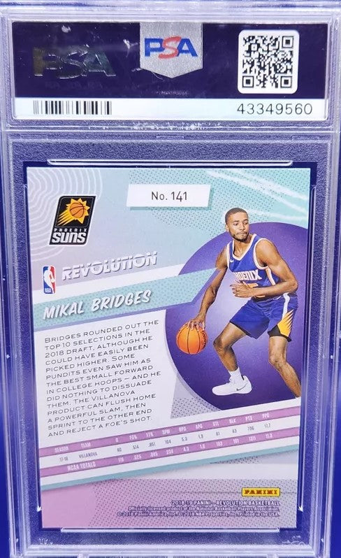 Graded 2018 Panini Revolution Mikal Bridges #141 Rookie RC Basketball Card PSA 10 Gem Mint
