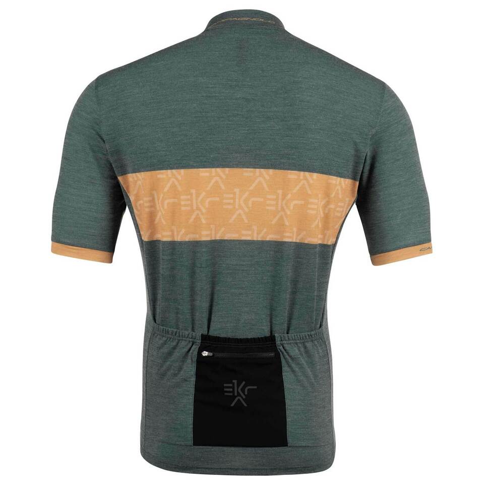 Campagnolo Ekar Genebe Gravel Wool Men's Cycling Jersey (Green) M, L, XL, 2XL