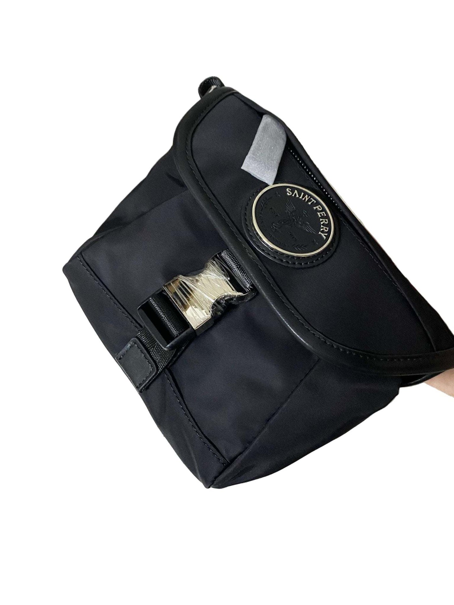 Re-Nylon and Calf leather shoulder bag