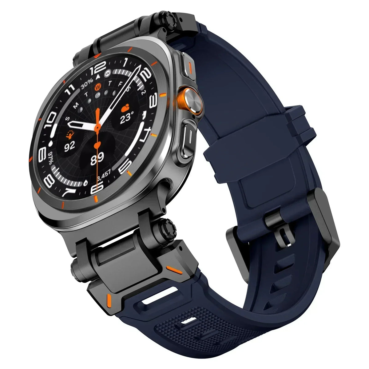 Samsung Galaxy Watch8, 8 Classic & 9 Rubber Band with Metal Hardware