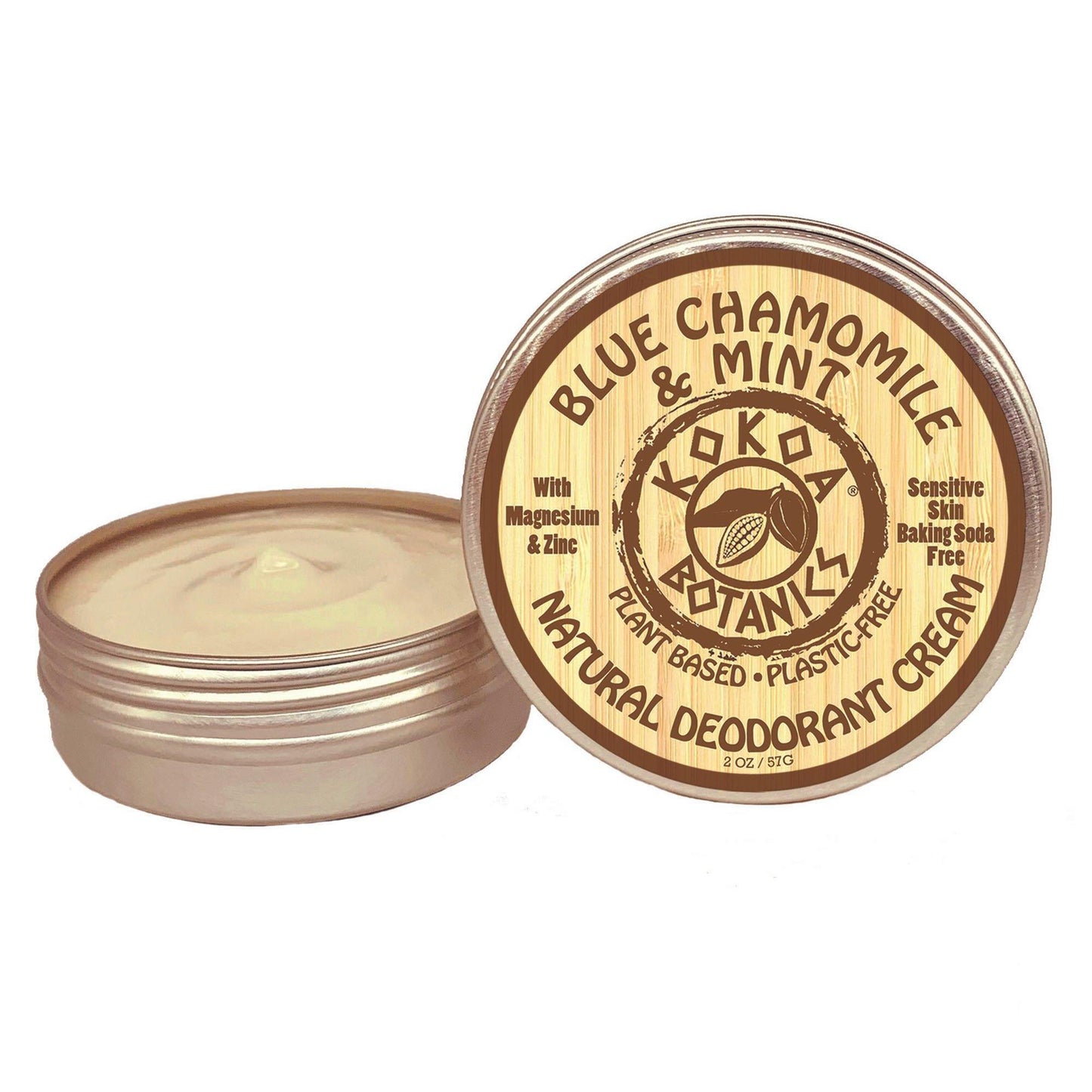 BLUE CHAMOMILE & MINT- Natural Deodorant Cream - Sensitive Skin – Baking Soda-Free 2.5 oz