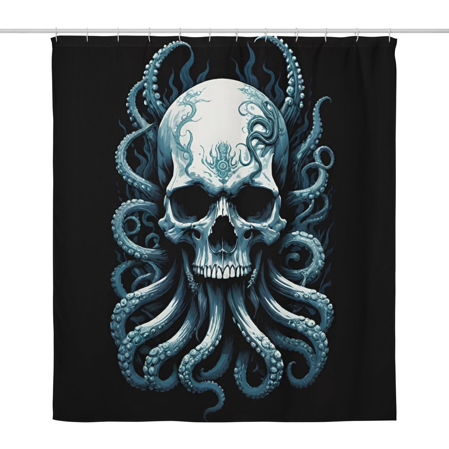 Skull with Octopus Tentacles 3 Shower Curtain