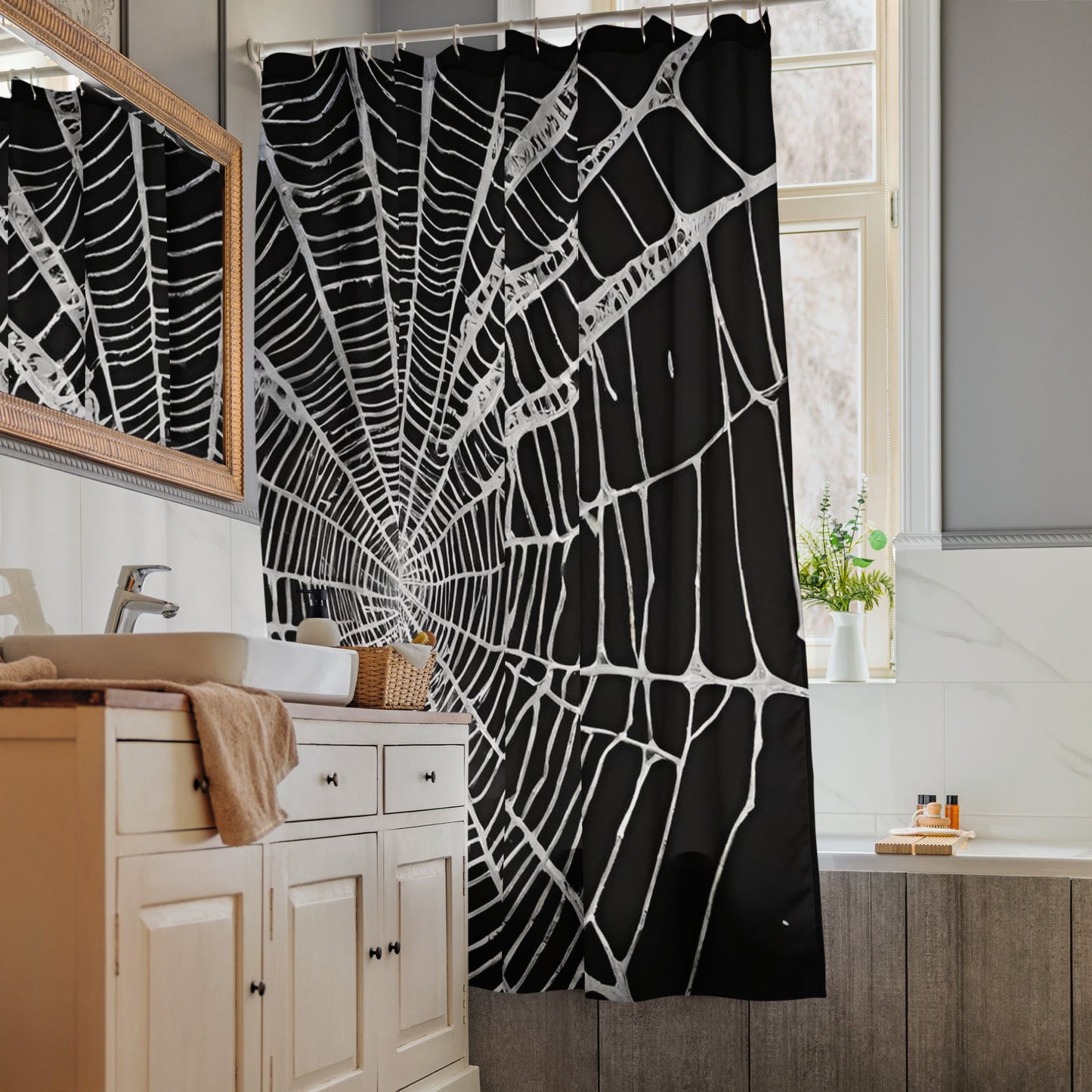 Spider Web Shower Curtain