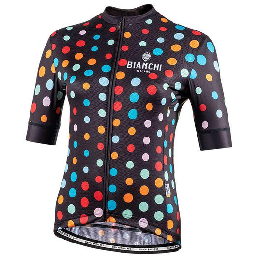 Bianchi Milano Silis Women's Cycling Jersey (Black with Polka Dots) Large