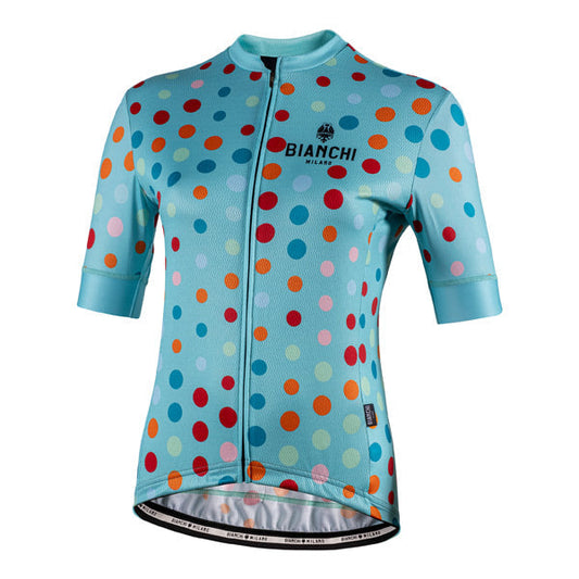 Bianchi Milano Silis Women's Cycling Jersey (Celeste with Polka Dots) XS, S, M, L