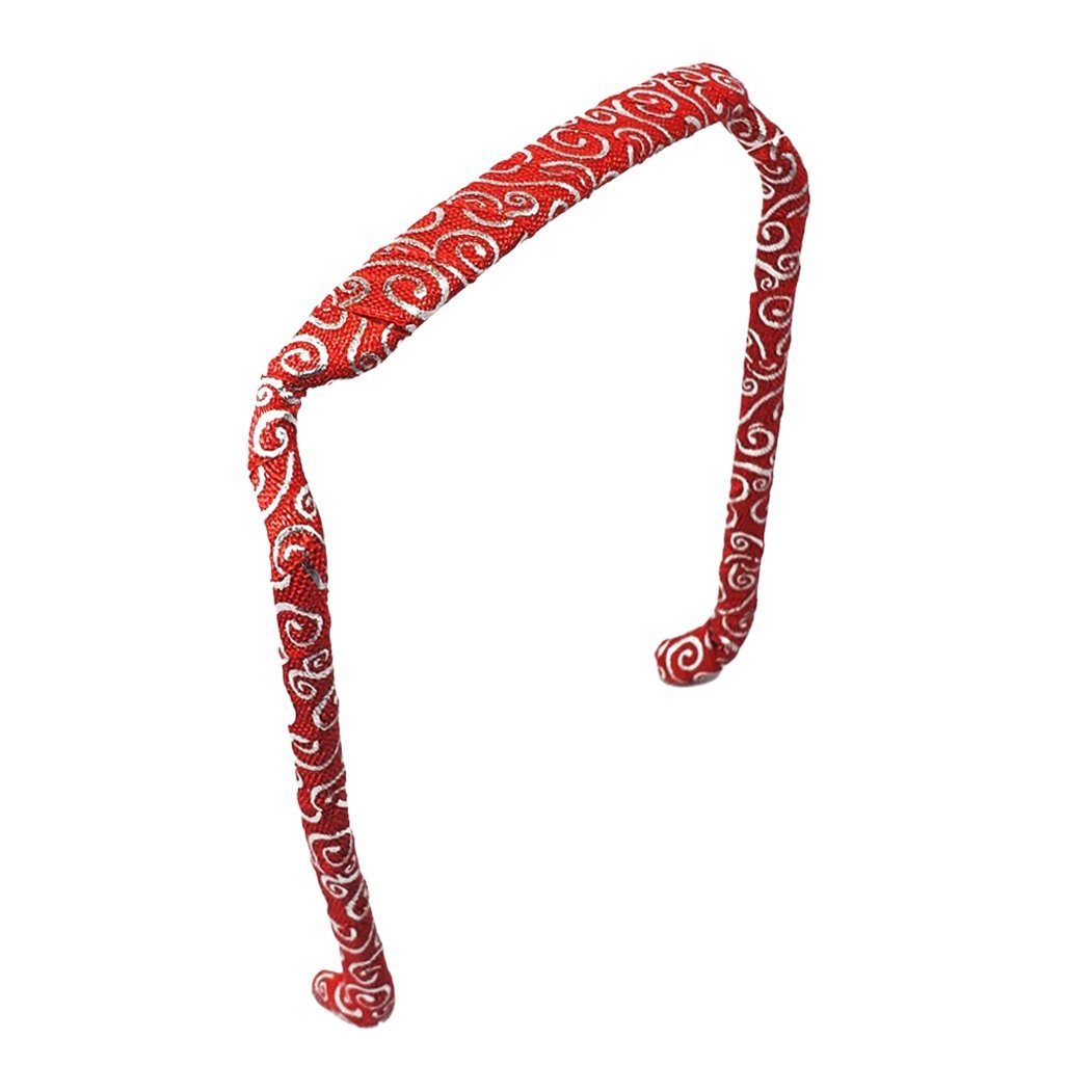 Red with Silver Swirls Headband