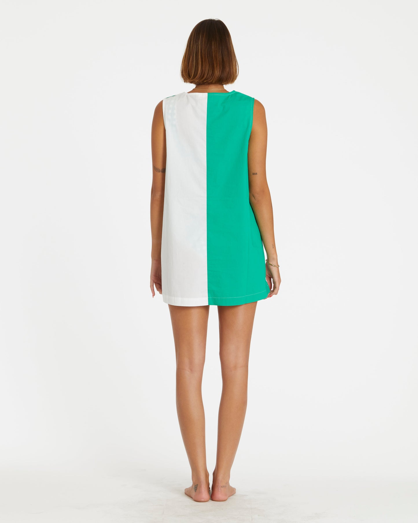 Two-Tone Smock (Green/White)