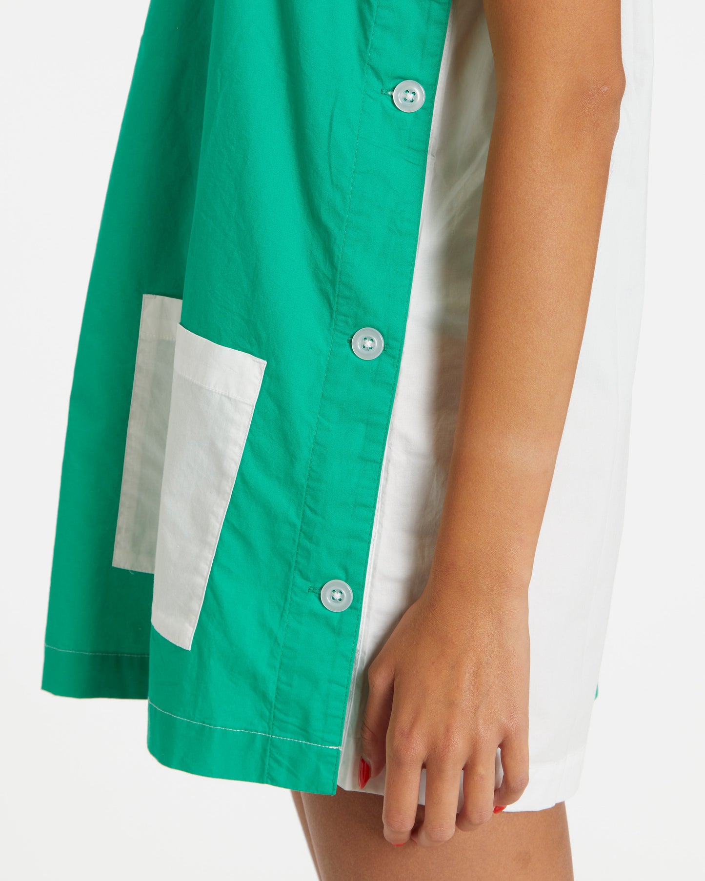 Two-Tone Smock (Green/White)