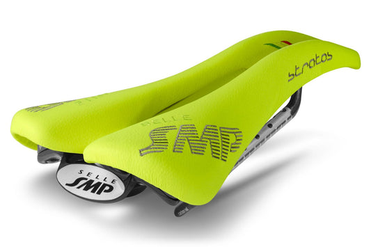 Selle SMP Stratos Saddle with Carbon Rails (Fluro Yellow)