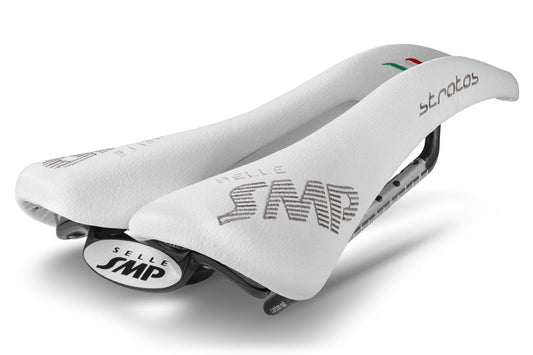 Selle SMP Stratos Saddle with Carbon Rails (White)