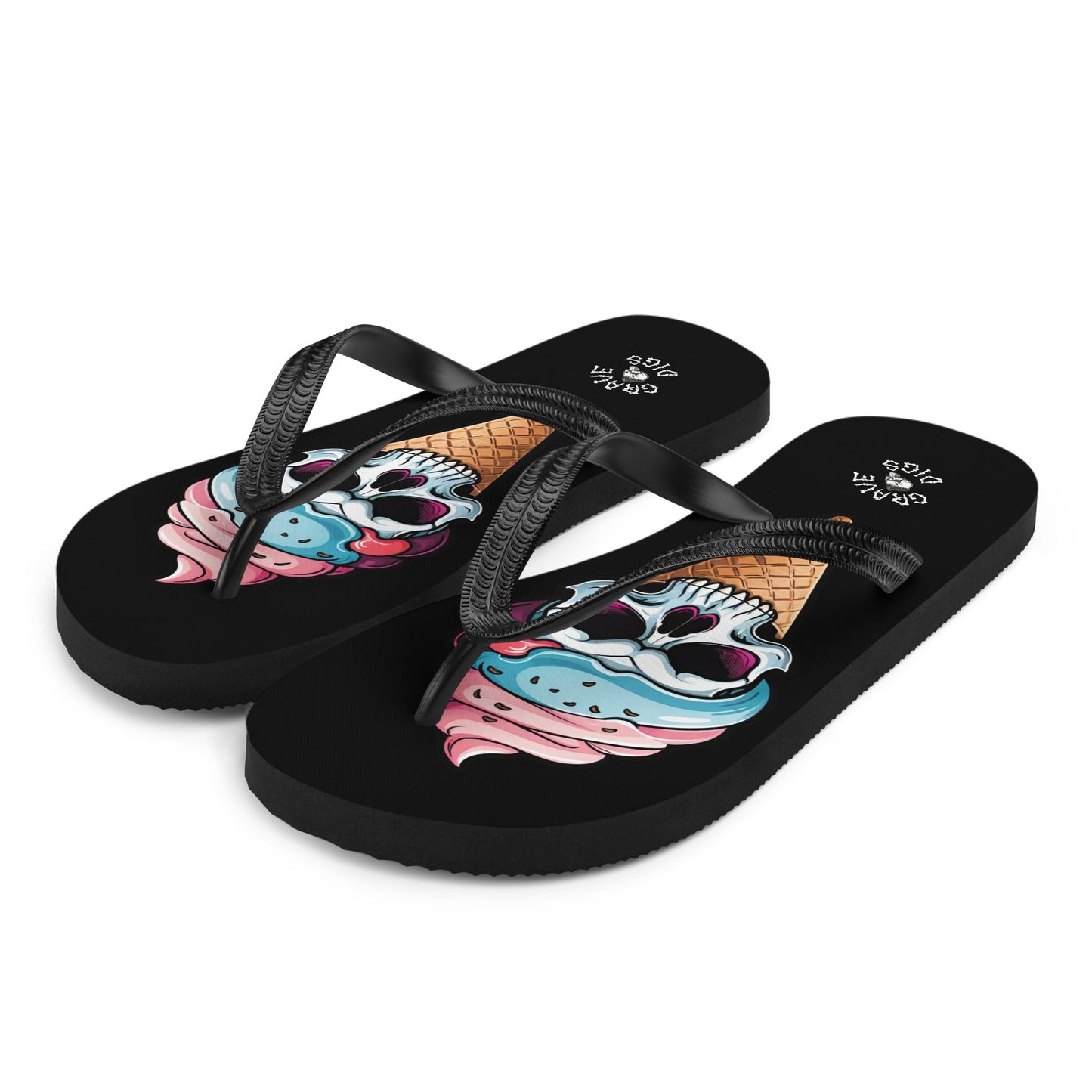 Grave Digs Skull Ice Cream Cone Flip Flops