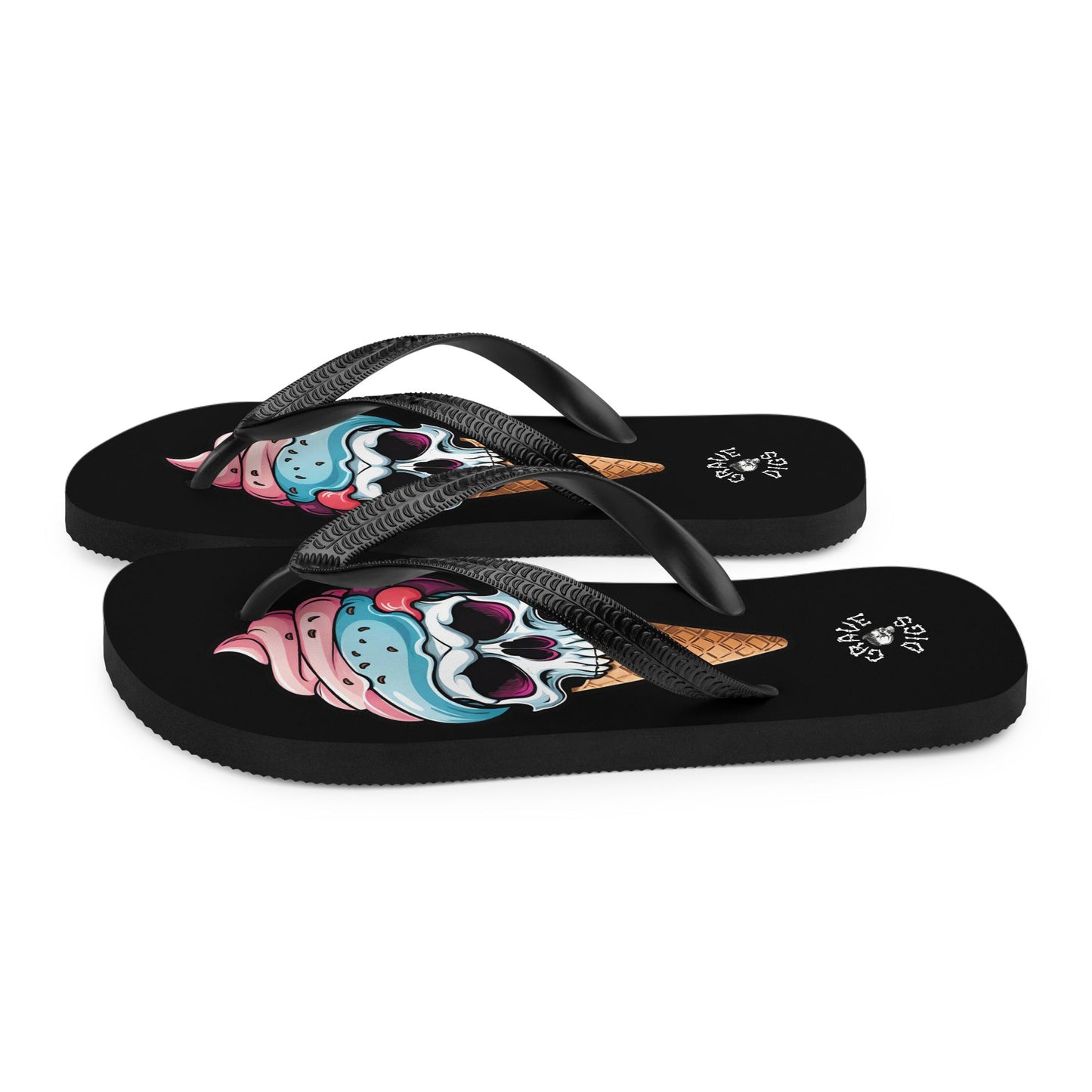 Grave Digs Skull Ice Cream Cone Flip Flops