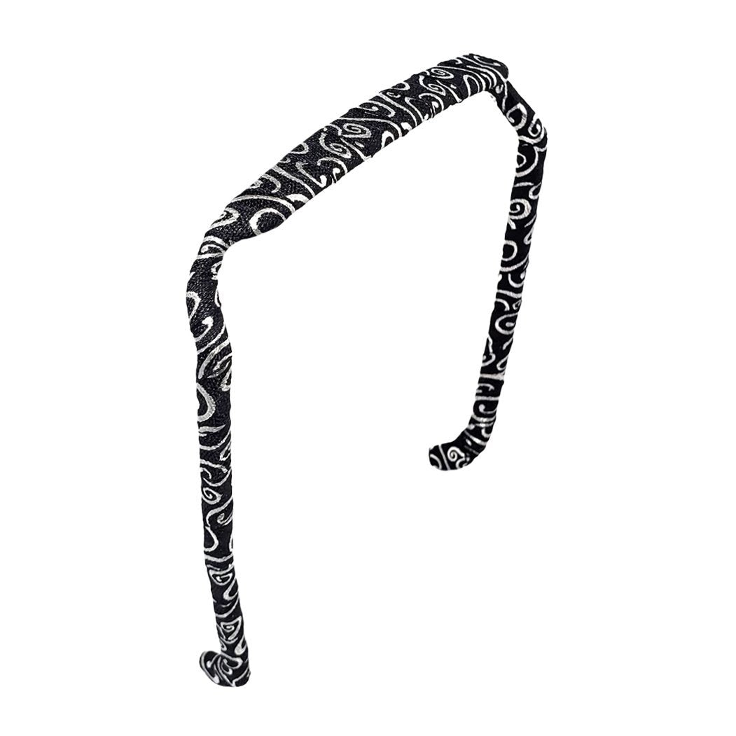 Black with Silver Swirls Headband