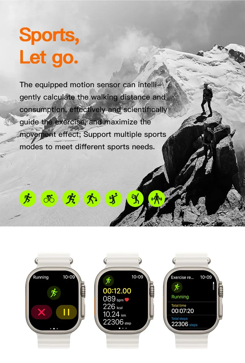 T1000 Ultra 7 Smartwatch with Multiple Bands
