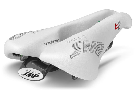 Selle SMP T2 Triathlon Saddle with Carbon Rails (White)