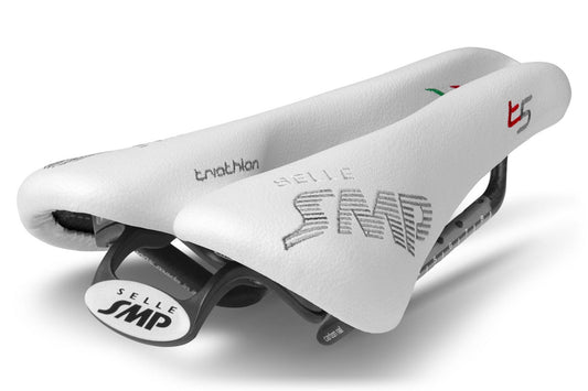 Selle SMP T5 Triathlon Saddle with Carbon Rails (White)