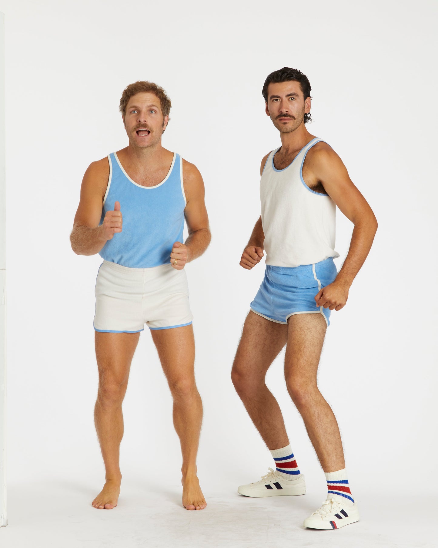 Men's Terry Tank (Blue Poppy/Cream)