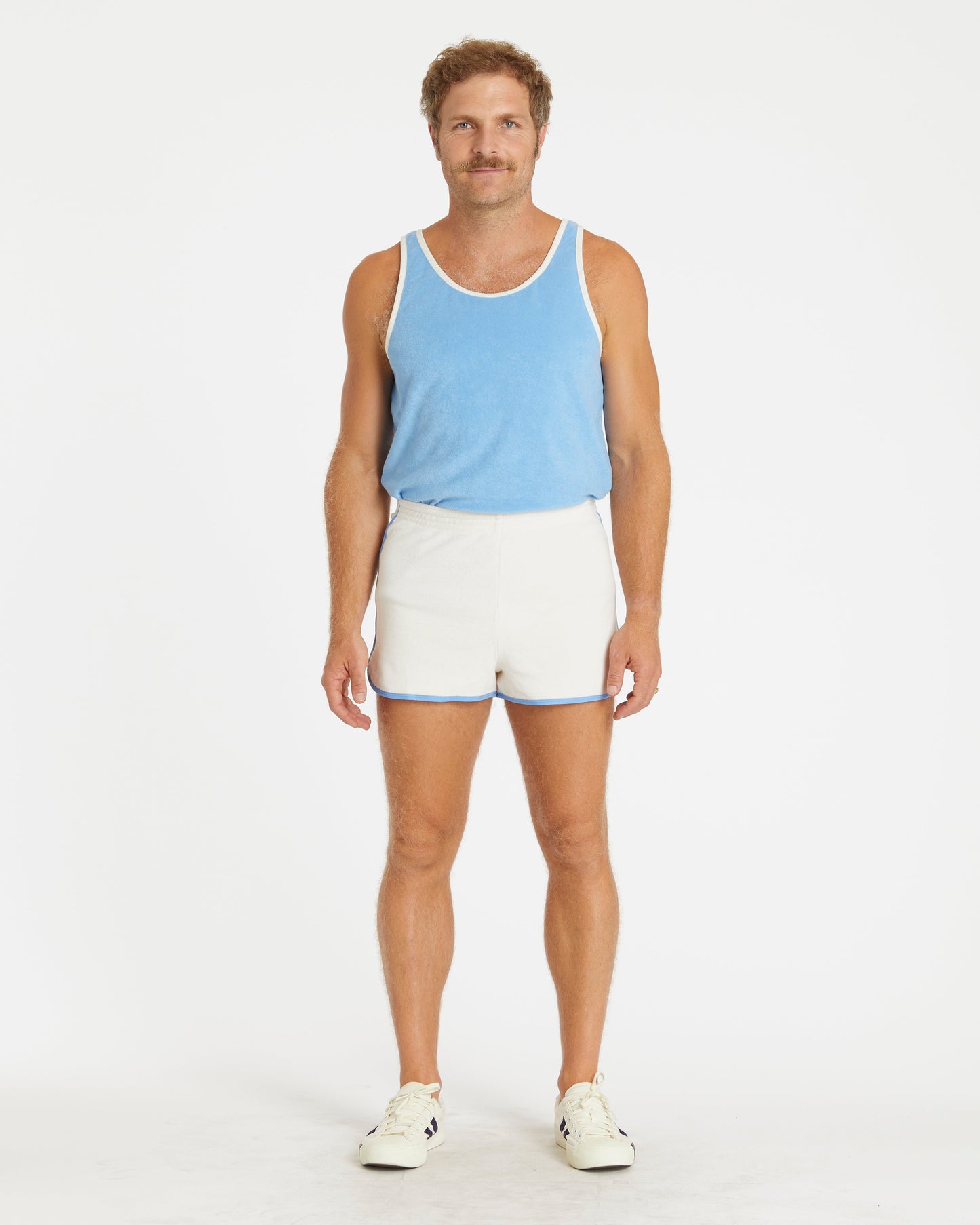Men's Terry Tank (Blue Poppy/Cream)