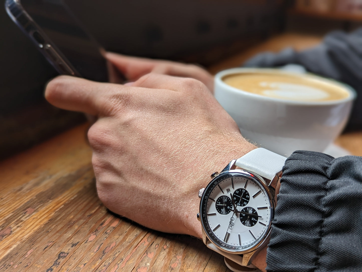 White and Black Chronograph