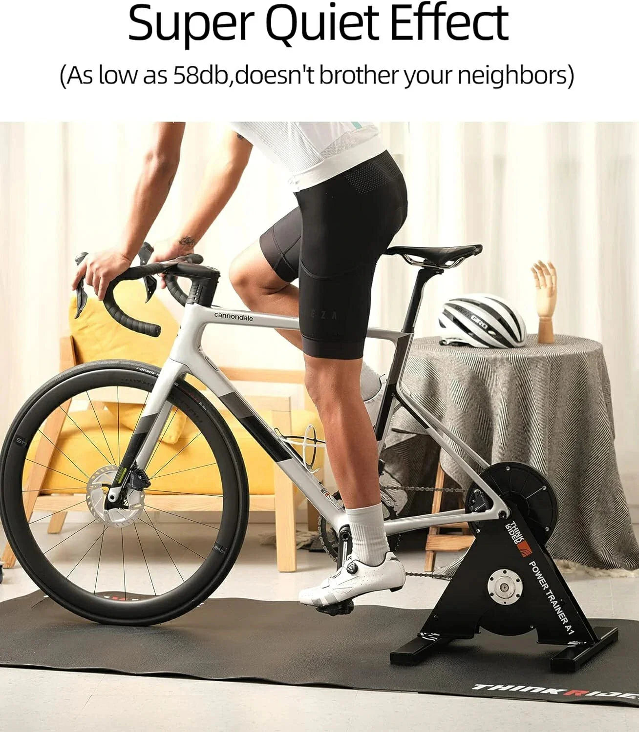 ThinkRider A1 Bike Trainer 11-Speed Cassette ANT+ Bluetooth Simulates 3% Slope