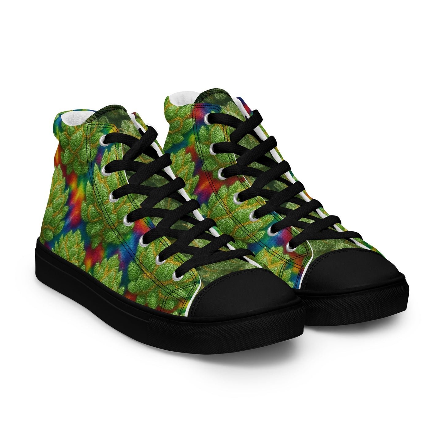 Tie-Dye Men’s high top canvas shoes