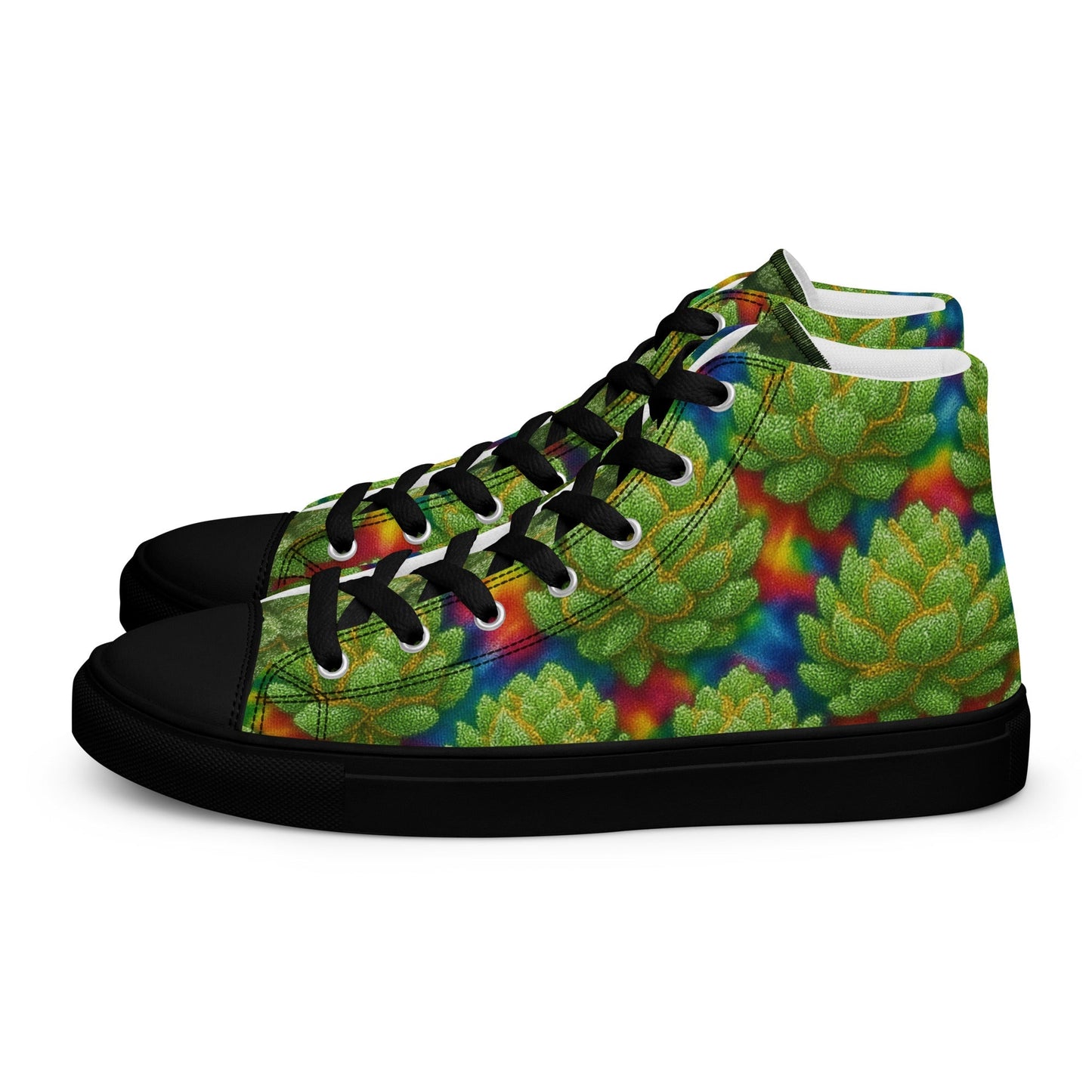 Tie-Dye Men’s high top canvas shoes