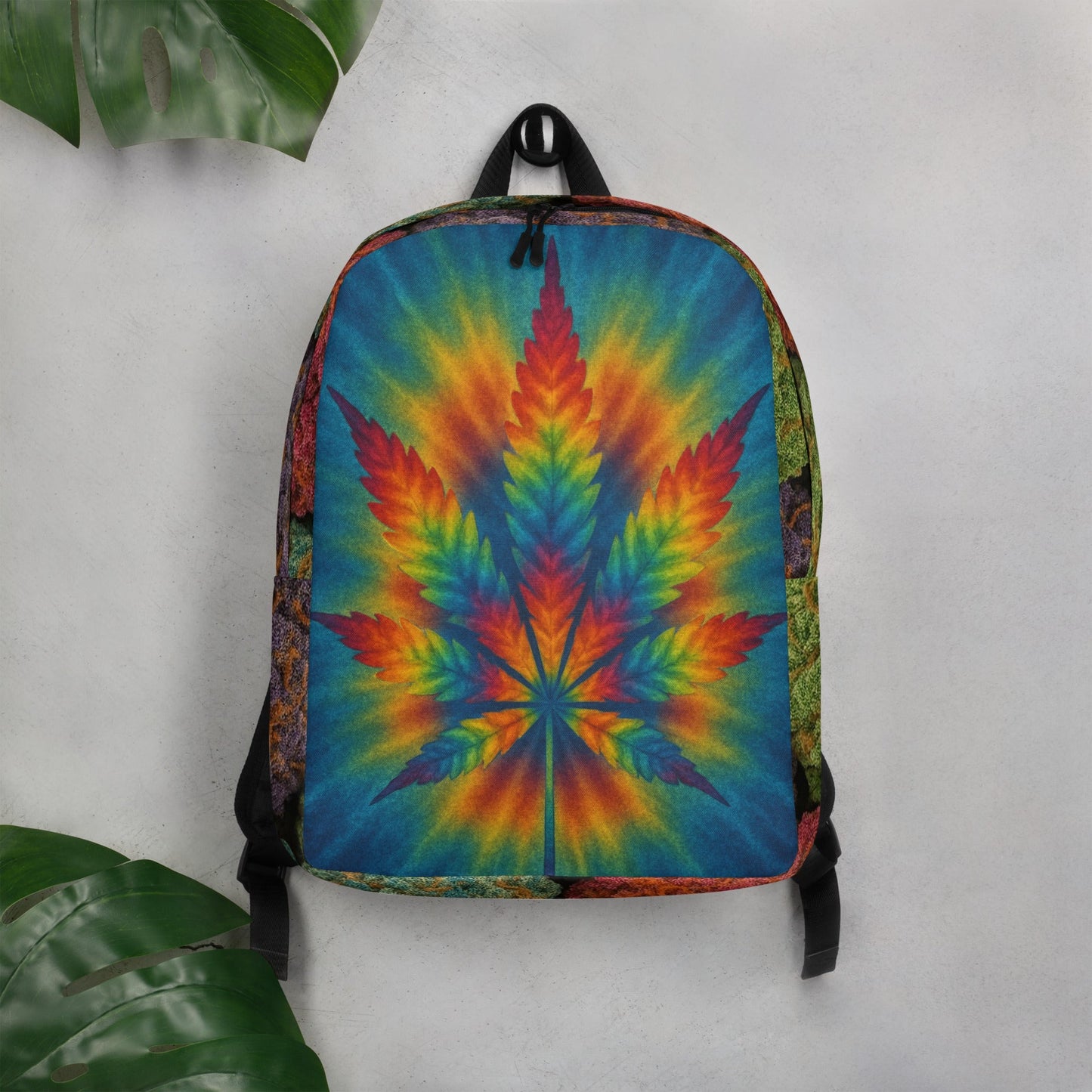 Tie-dye pot leaf Minimalist Backpack