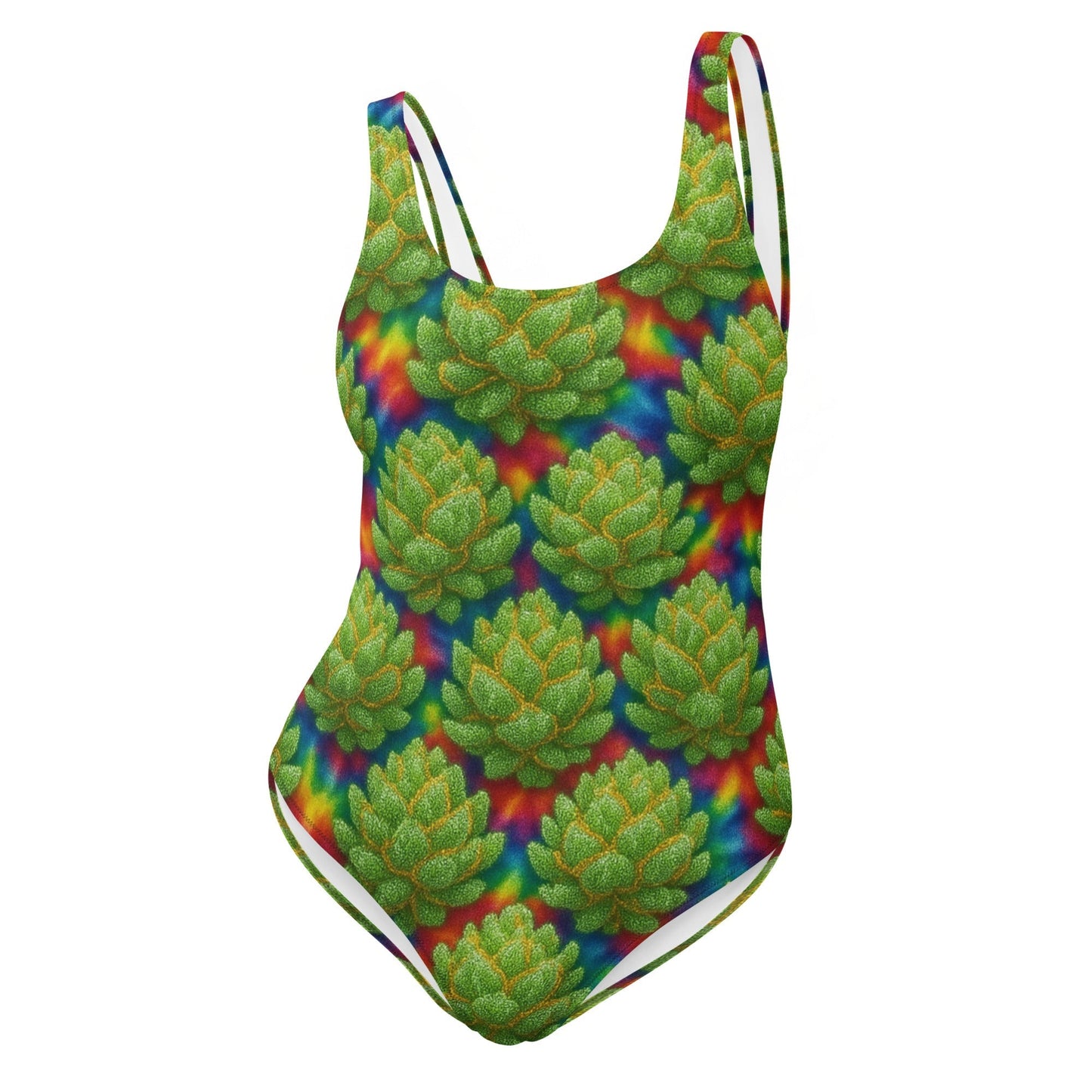 Tie-Dye Weed Buds One-Piece Swimsuit