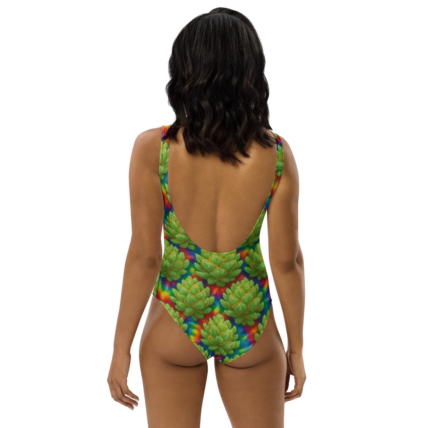 Tie-Dye Weed Buds One-Piece Swimsuit