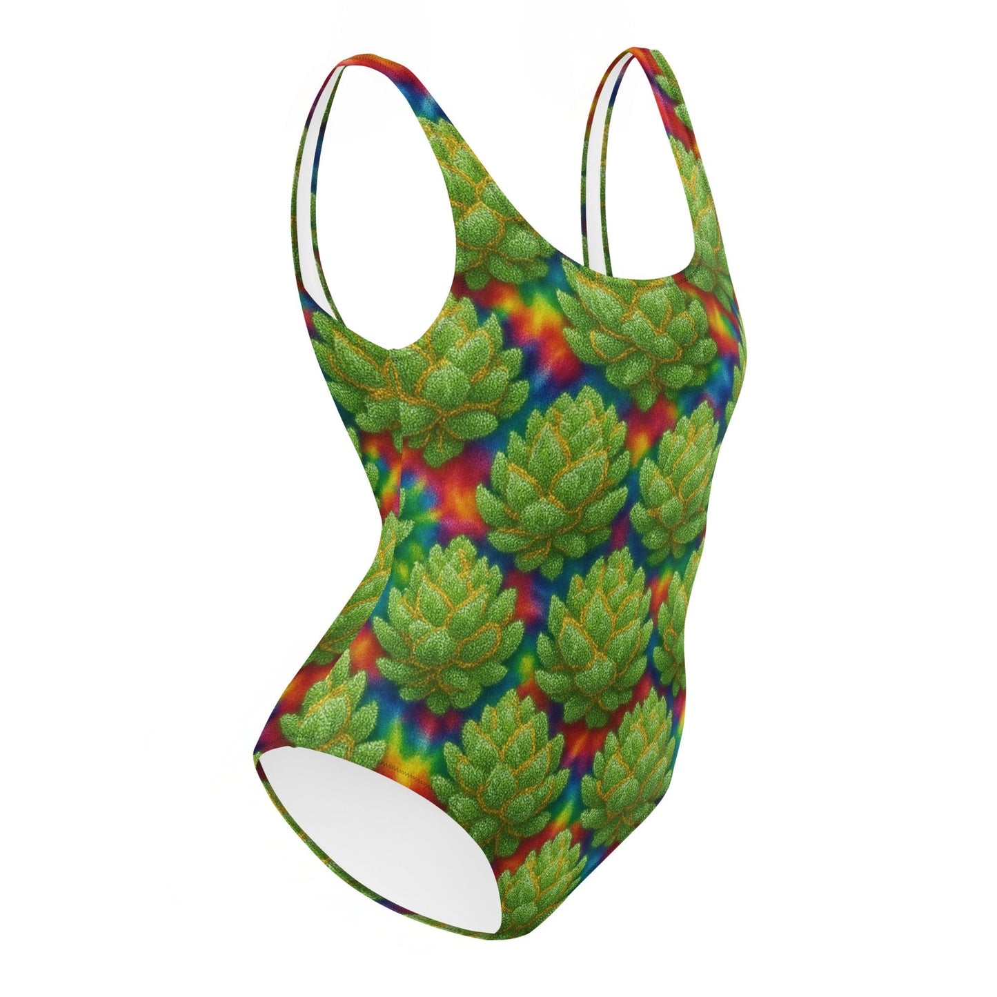 Tie-Dye Weed Buds One-Piece Swimsuit
