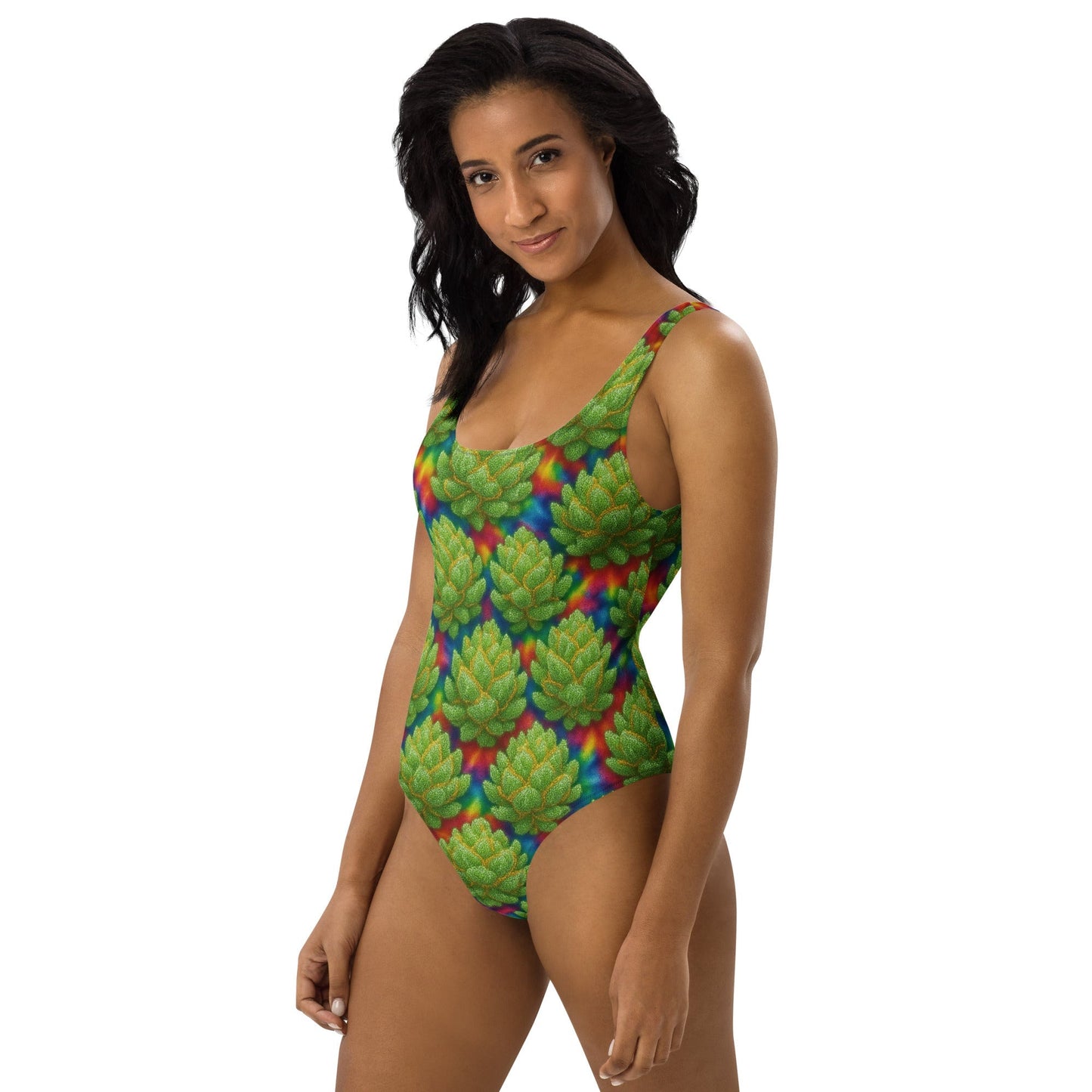 Tie-Dye Weed Buds One-Piece Swimsuit