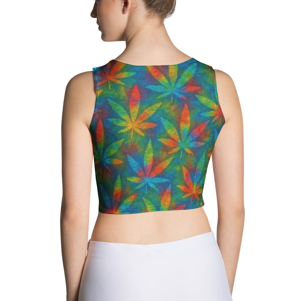 Tie-dye Weed Crop Top