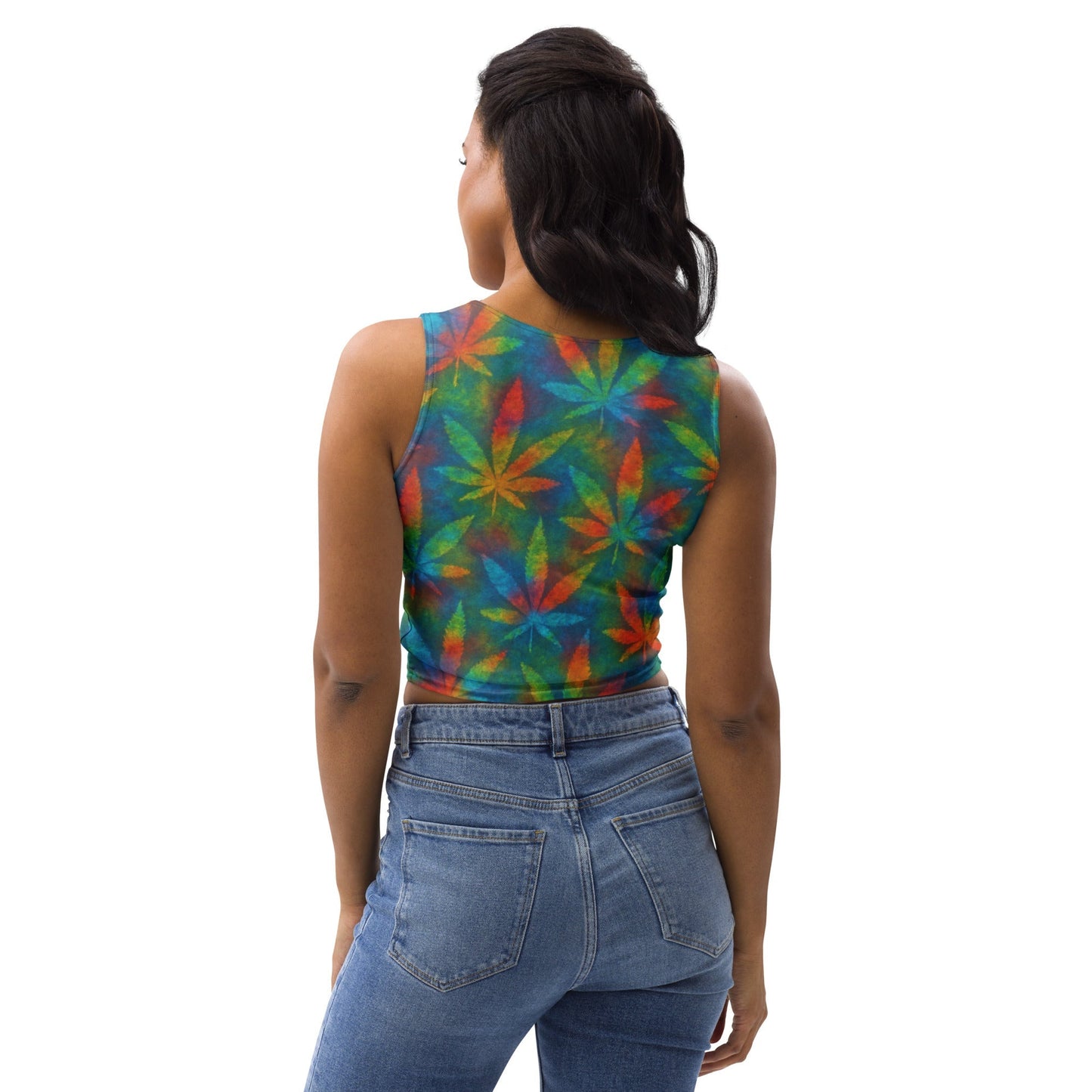 Tie-dye Weed Crop Top