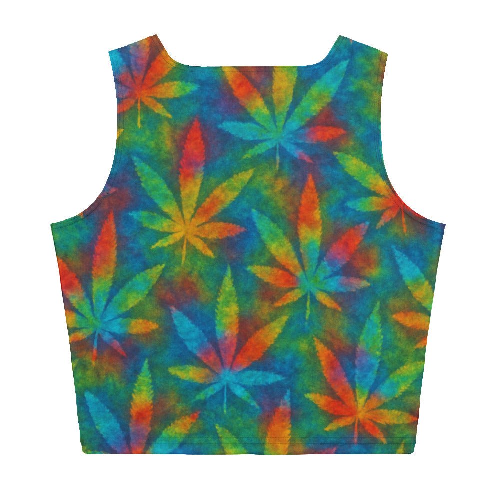 Tie-dye Weed Crop Top