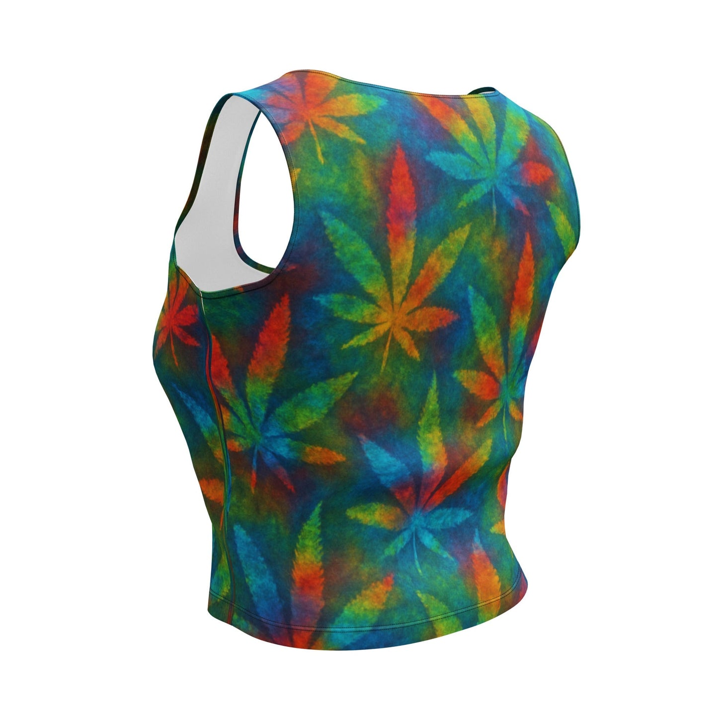 Tie-dye Weed Crop Top